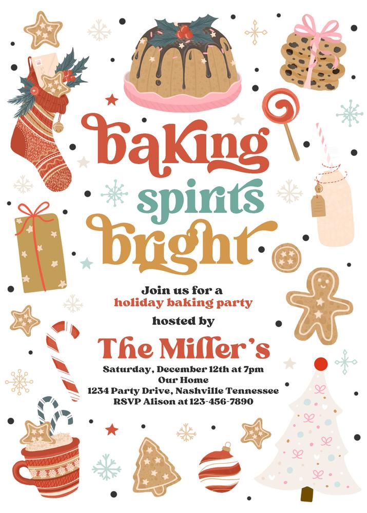 Christmas Baking Party Invitation | Editable Cookie Decorating Template