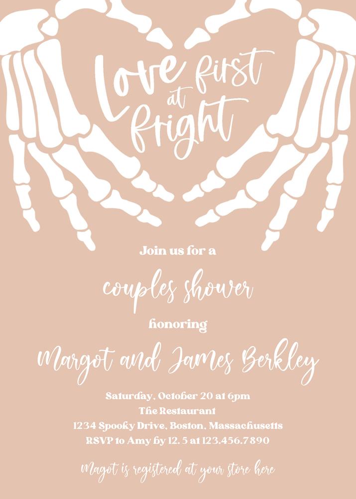 Vintage Gothic Halloween Engagement Invitation | Editable Canva Template