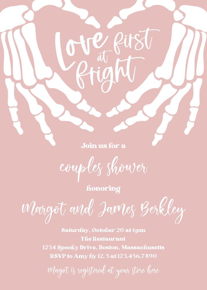 Vintage Gothic Halloween Engagement Invitation | Editable Canva Template