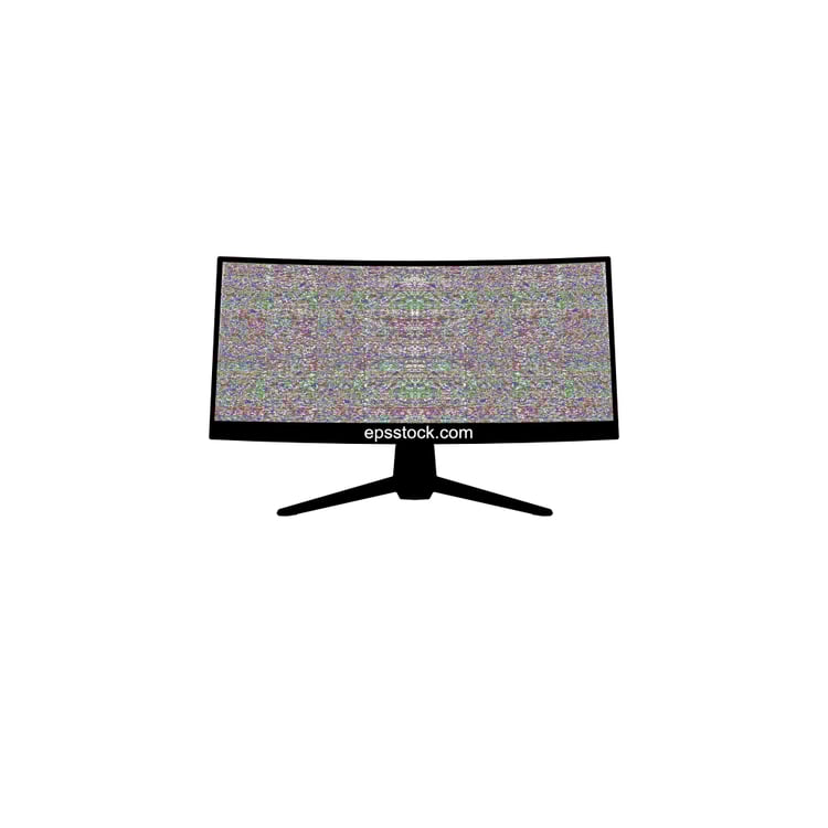 Ultra widescreen computer monitor with white noise