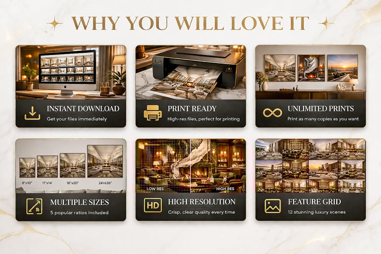 Modern luxury interior design inspiration featuring marble feature walls, walnut paneling, brass accents, hospitality lounge decor, high-end restaurant interiors, rooftop terrace sunset lounge, executive office design, and contemporary fireplace seating a