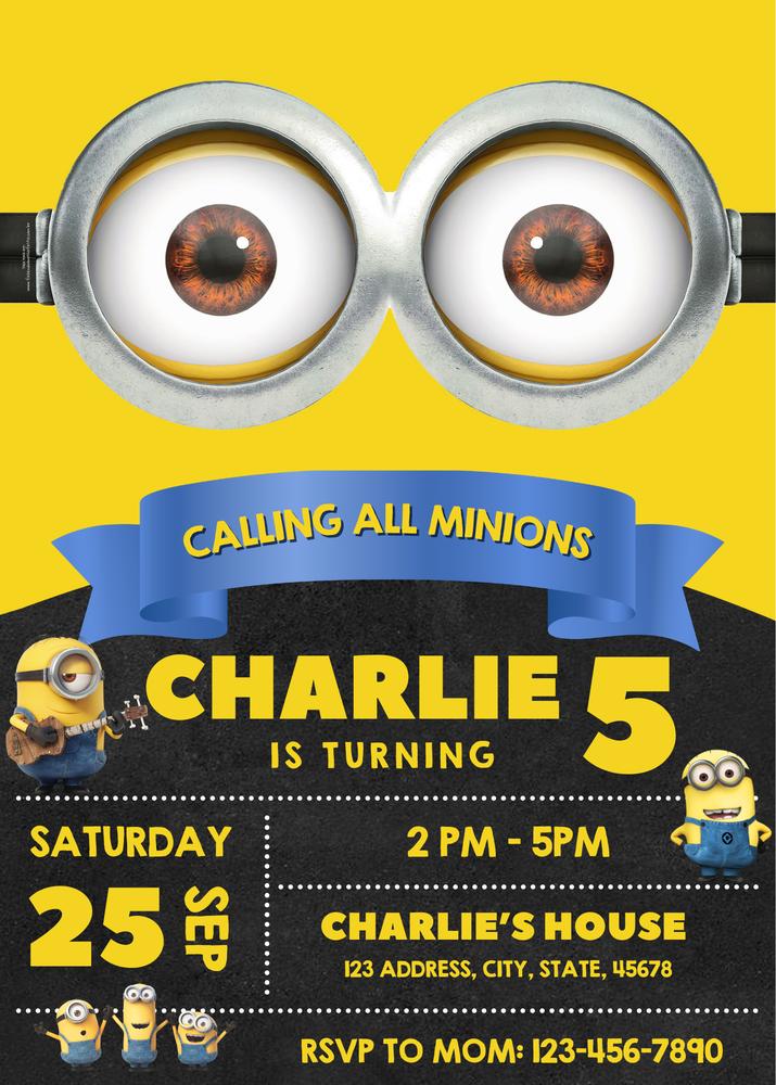 Editable Minions Birthday Invitation Template | Instant Download Canva DIY
