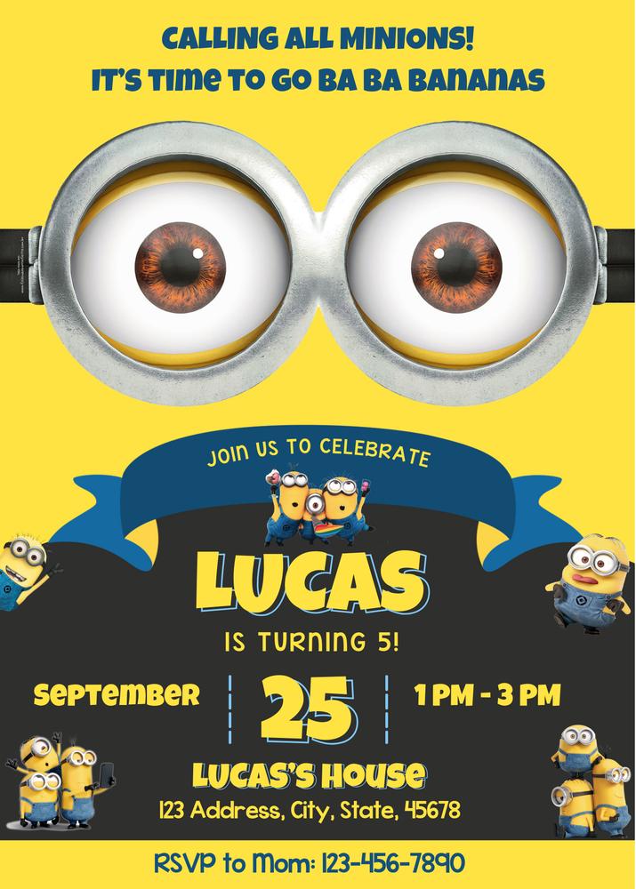 Minions Birthday Invitation | Go Bananas Editable Canva Template | Digital Invite