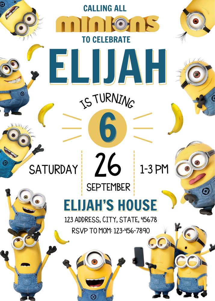 Editable Minions Birthday Invitation Template | Calling All Minions Canva Invite