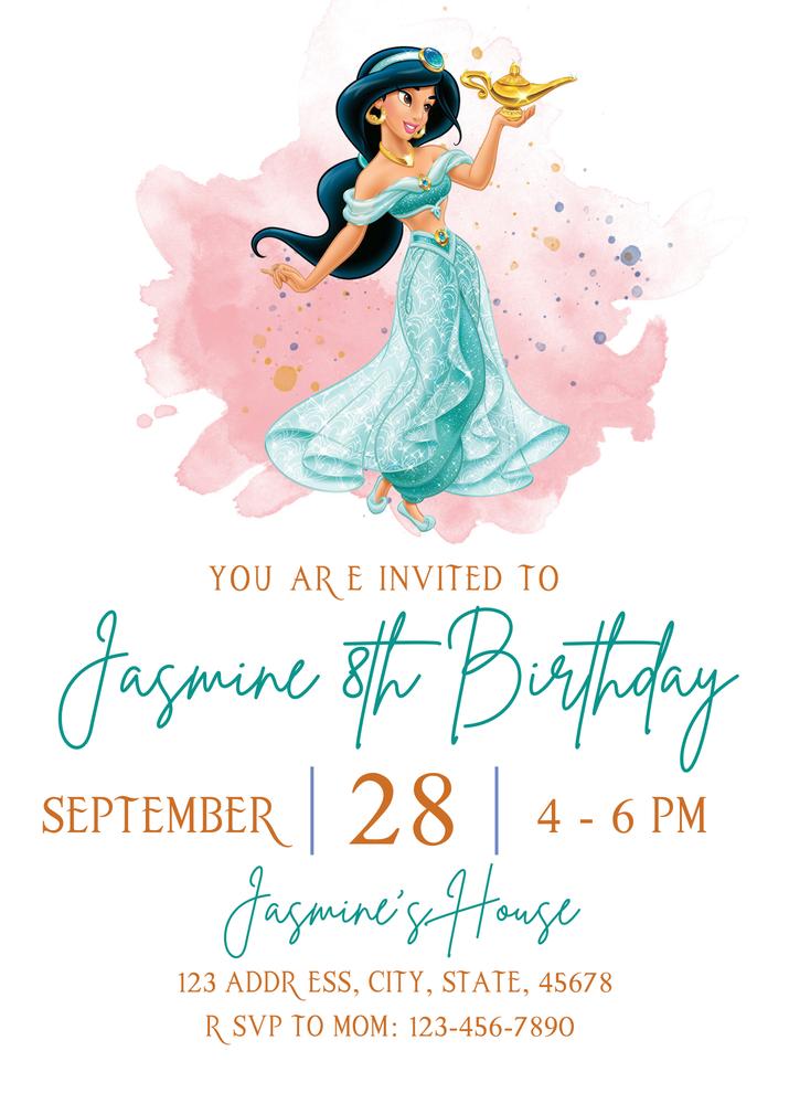 Jasmine Birthday Invitation Template | Editable Canva Floral Invite