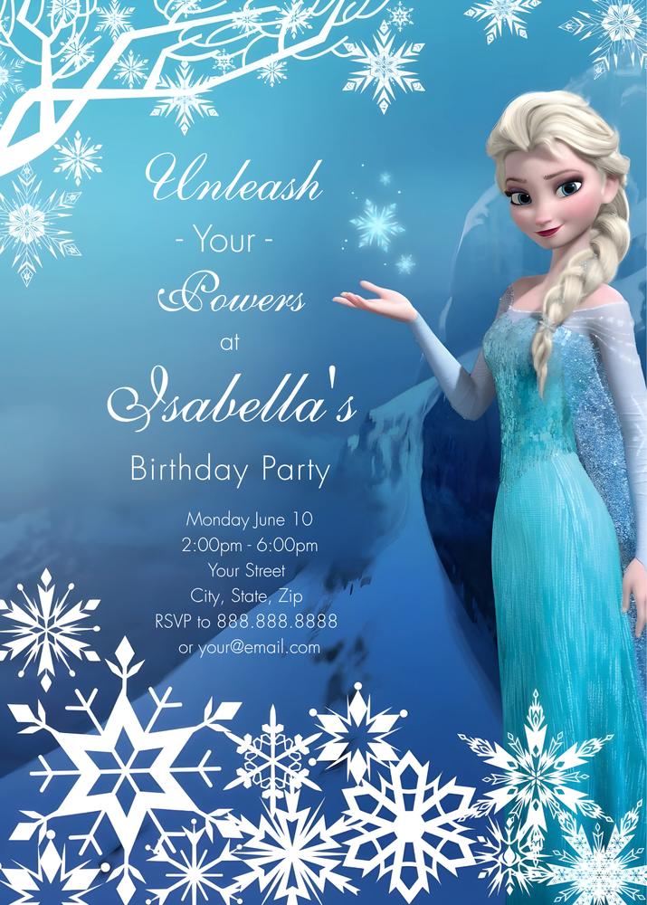 Frozen Elsa Birthday Invitation Template | Editable Canva Kids Party Invite