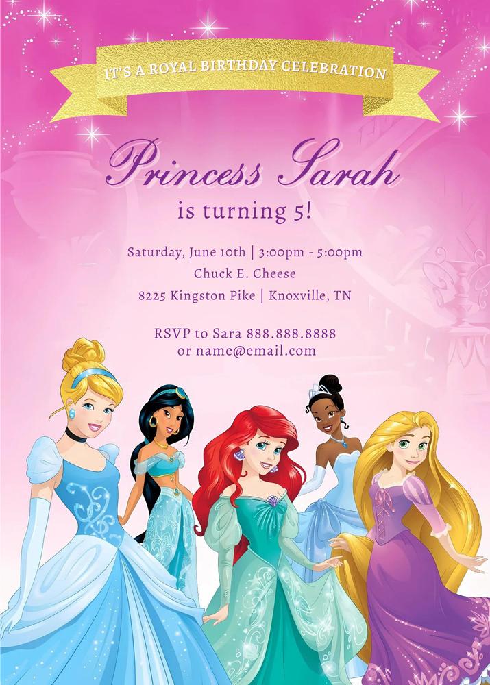 Disney Princess Birthday Invitation Template | Editable Canva Magic