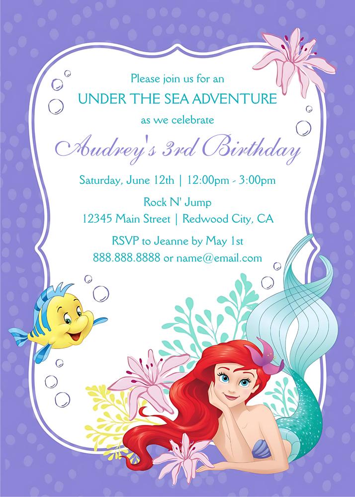 Editable Little Mermaid Birthday Invitation | Under the Sea Canva Template
