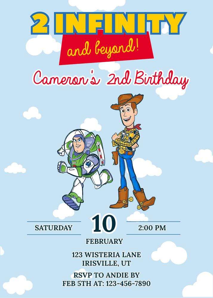 2 Infinity and Beyond Birthday Invitation | Editable Toy Story 2nd Birthday
