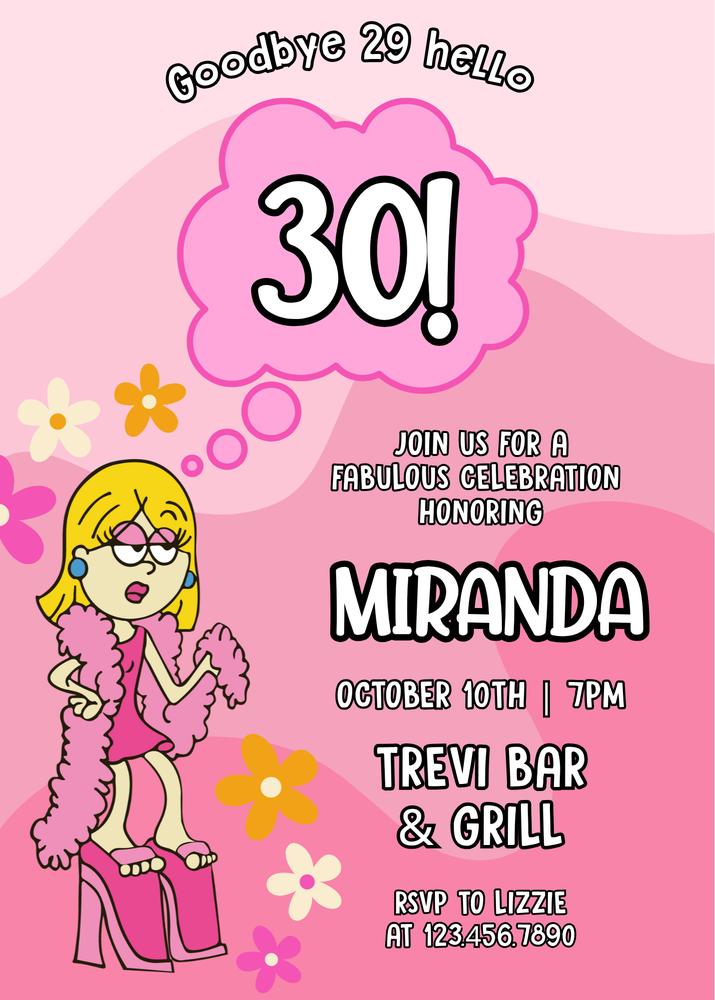 Lizzie McGuire Birthday Invitation | Editable Canva Template | Y2K Party Decor
