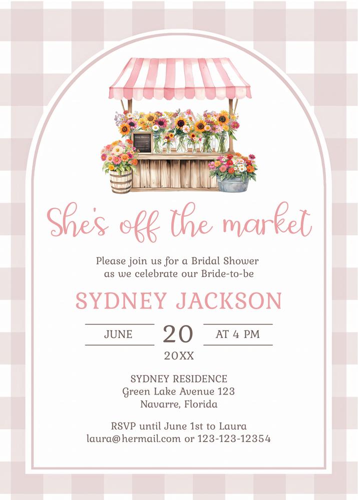 Locally Grown Baby Shower Invitation - Editable Canva Template - Farmers Market