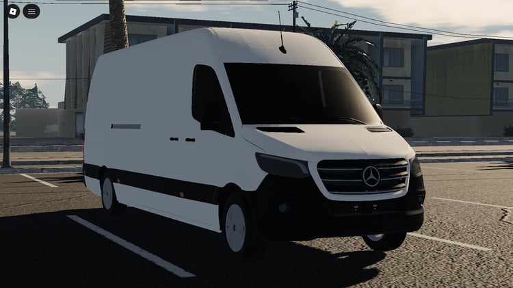 Working drivable van used for logistics gameplay scenario
