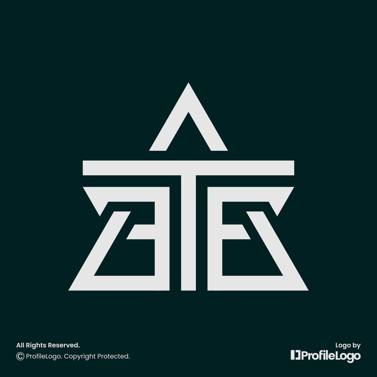 Luxury line letter AT logo or TA logo by ProfileLogo with black background