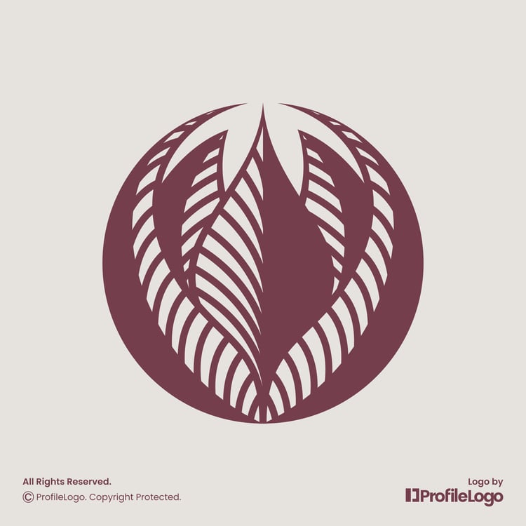 Luxury circle blossom flower logo by ProfileLogo with light background