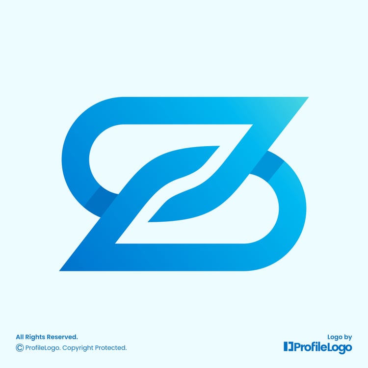Modern abstract link letter S logo by ProfileLogo with light blue background