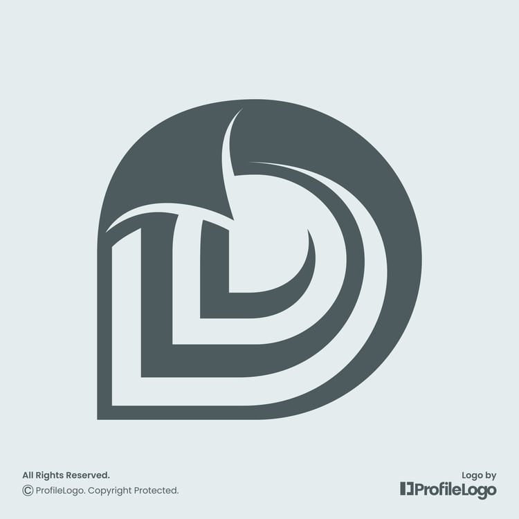 Document paper letter D logo by ProfileLogo with light teal background