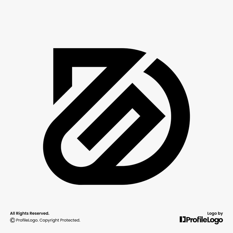 Minimal abstract initial DG logo or GD logo by ProfileLogo with light grey background