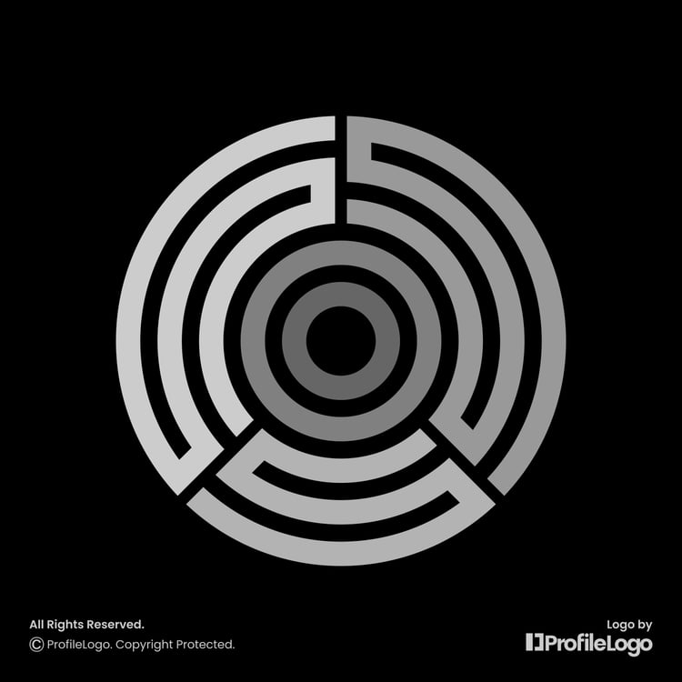 Modern line circle letter SSS logo by ProfileLogo with black background