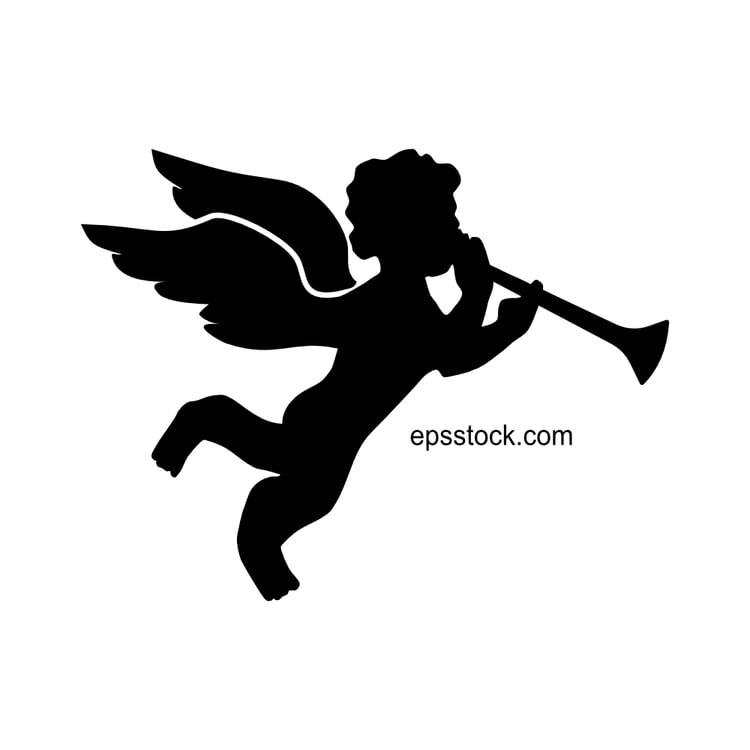 an angel plays the flute