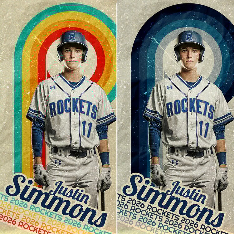 Vintage Retro Design, Photoshop Template, Digital Background, Seniors, School Pics, Photography, Teams, Media Day, Photo Day, Sports, Athletes, Modern, Epic, Effects