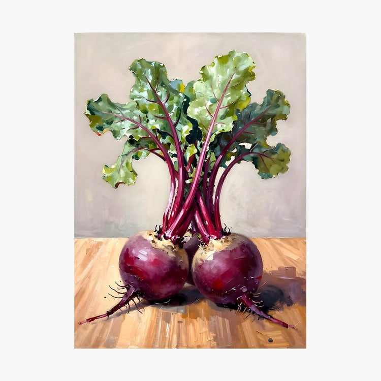 Beetroot painted in gouache wall art