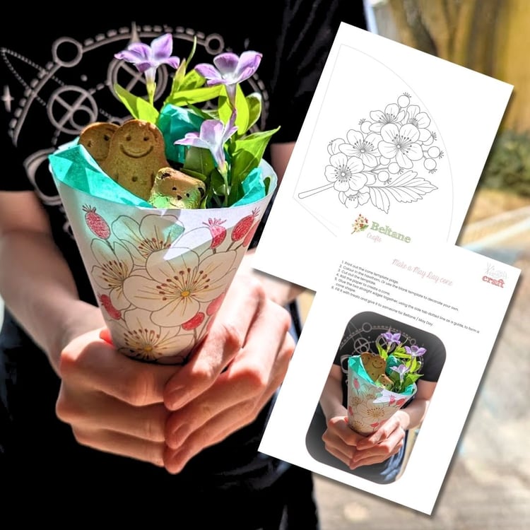 Free printable craft activity for the Beltane festival / May Day | wheel of the year for kids