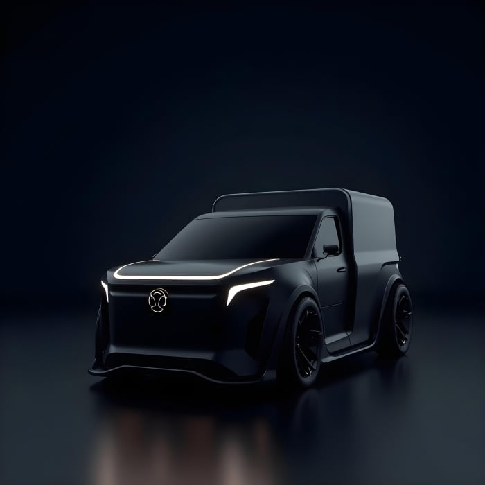 A futuristic concept mini cargo truck - Ai Generated