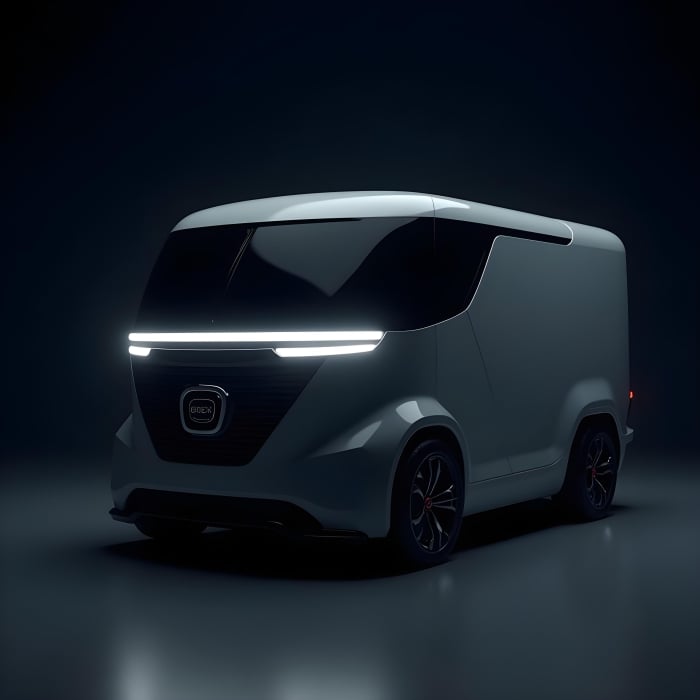 A white futuristic concept vehicle - Ai Generated