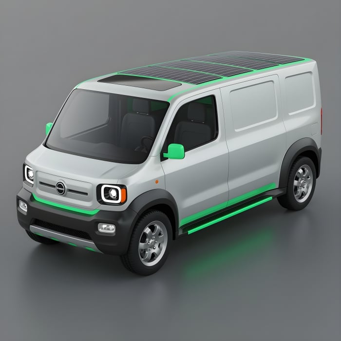 Mini solar truck, Futuristic, Wallpaper, 3d Rendered - Ai Generated