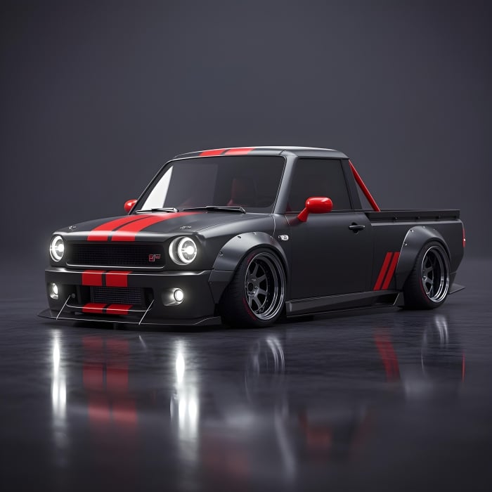 Mini truck, Futuristic, Wallpaper, 3d Rendered - Ai Generated