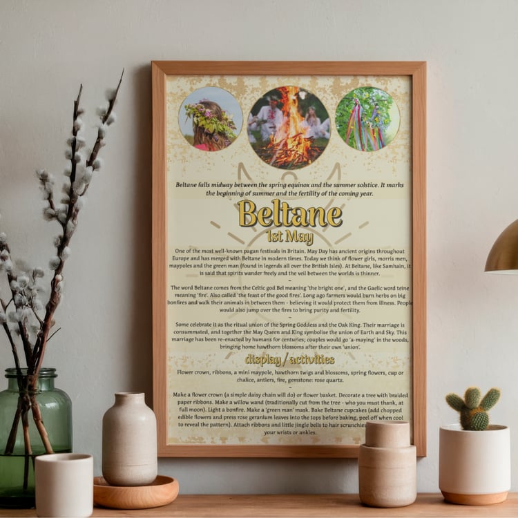 BELTANE festival poster | history & activities | May Day | free poster