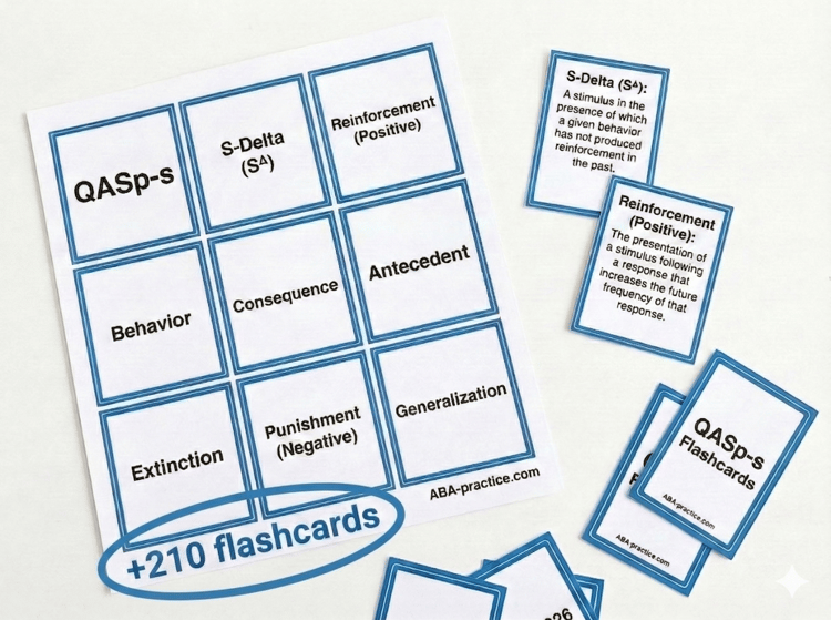 QASP-S exam flashcards for Qualified Autism Services Practitioner exam prep and active recall