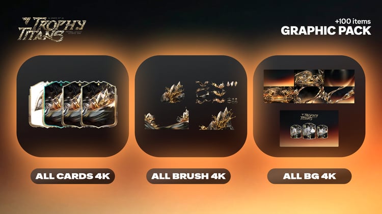 FC26 Trophy Titans Graphic Pack – 4K Backgrounds, Brushes & Thumbnail Assets
