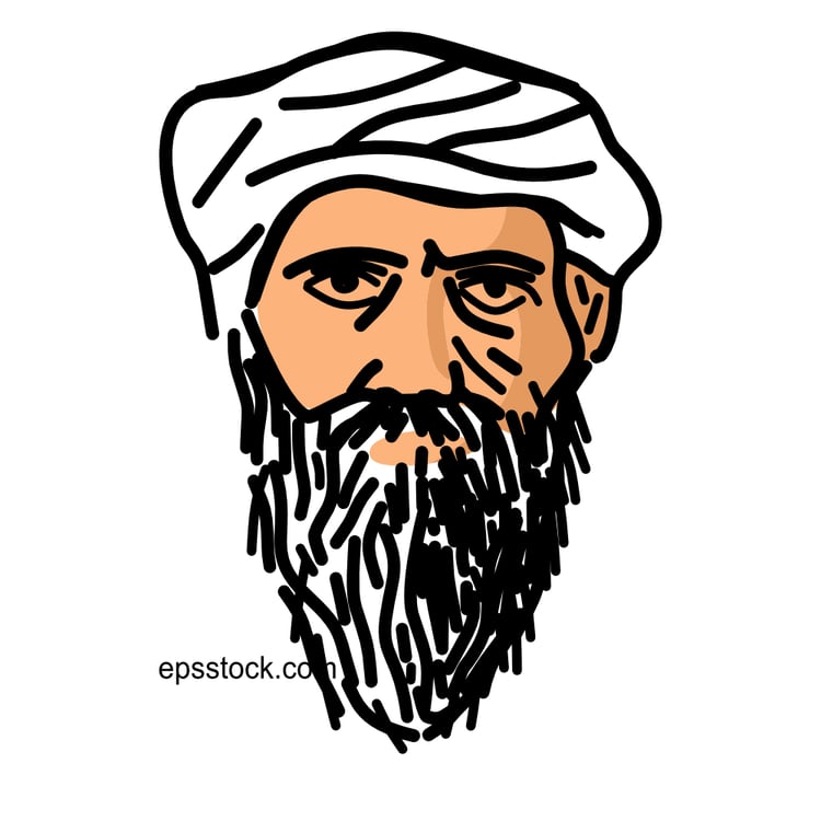 Pythagoras portrait, flat vector illustration