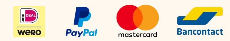 Ideal, paypal, mastercard, bancontact