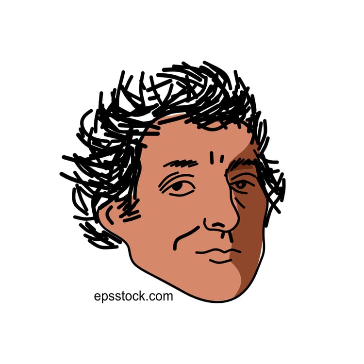 Arthur Wellesley portrait, flat vector illustration