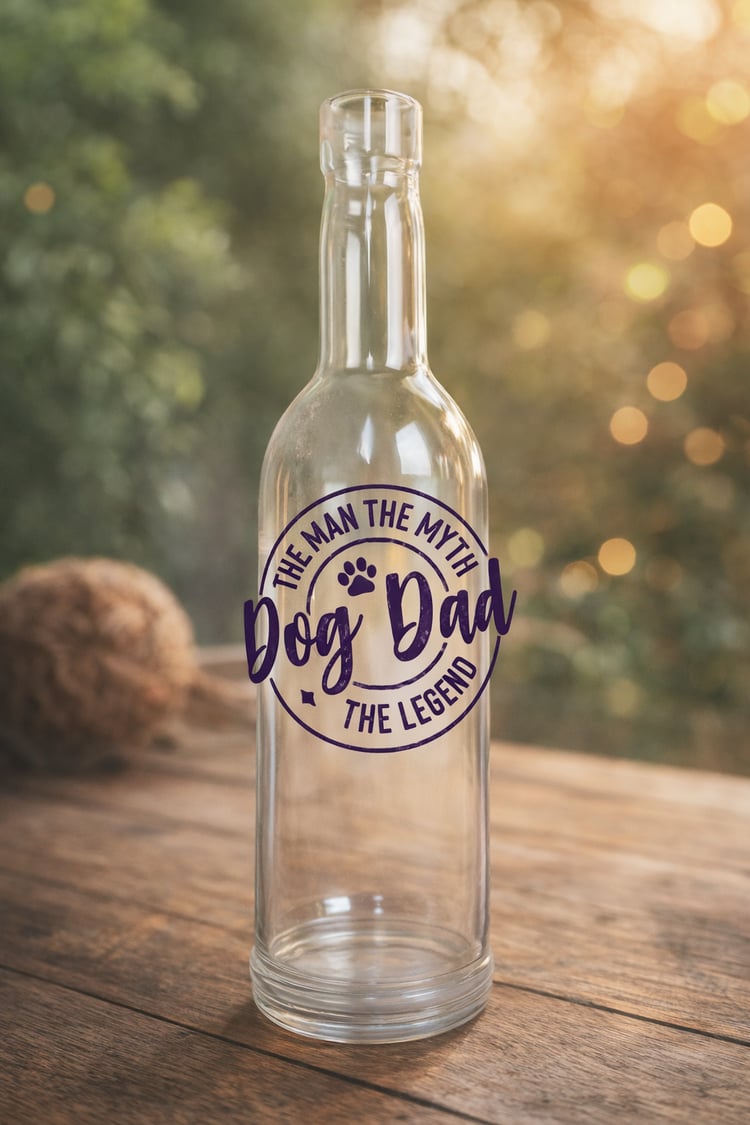 Dog Dad "The Man. The Myth. The Legend." Empty Plastic Bottle