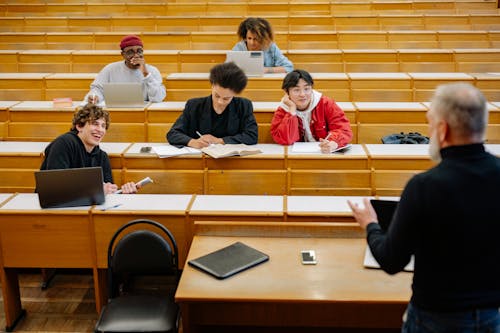 students and teacher in classroom