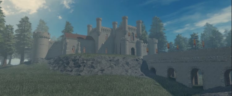 Medieval keep and port city Roblox kingdom map