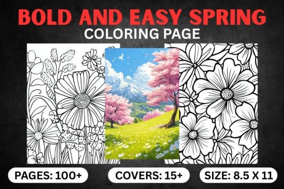 Bold and Easy Spring Coloring Book Pages