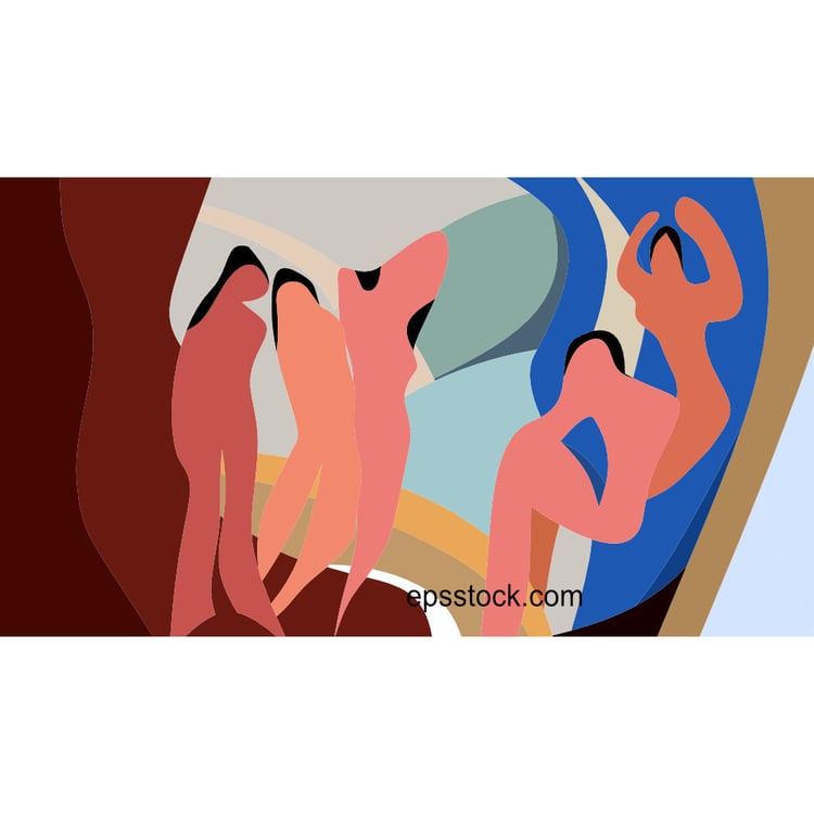cubism background, flat vector illustration