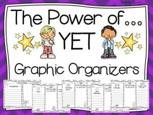 The Power of YET (Growth Mindset Way of Thinking) Graphic Organizers Pack