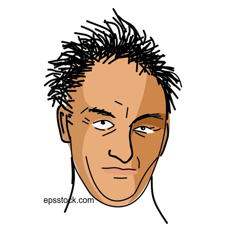 Francis Crick portrait, flat vector illustration