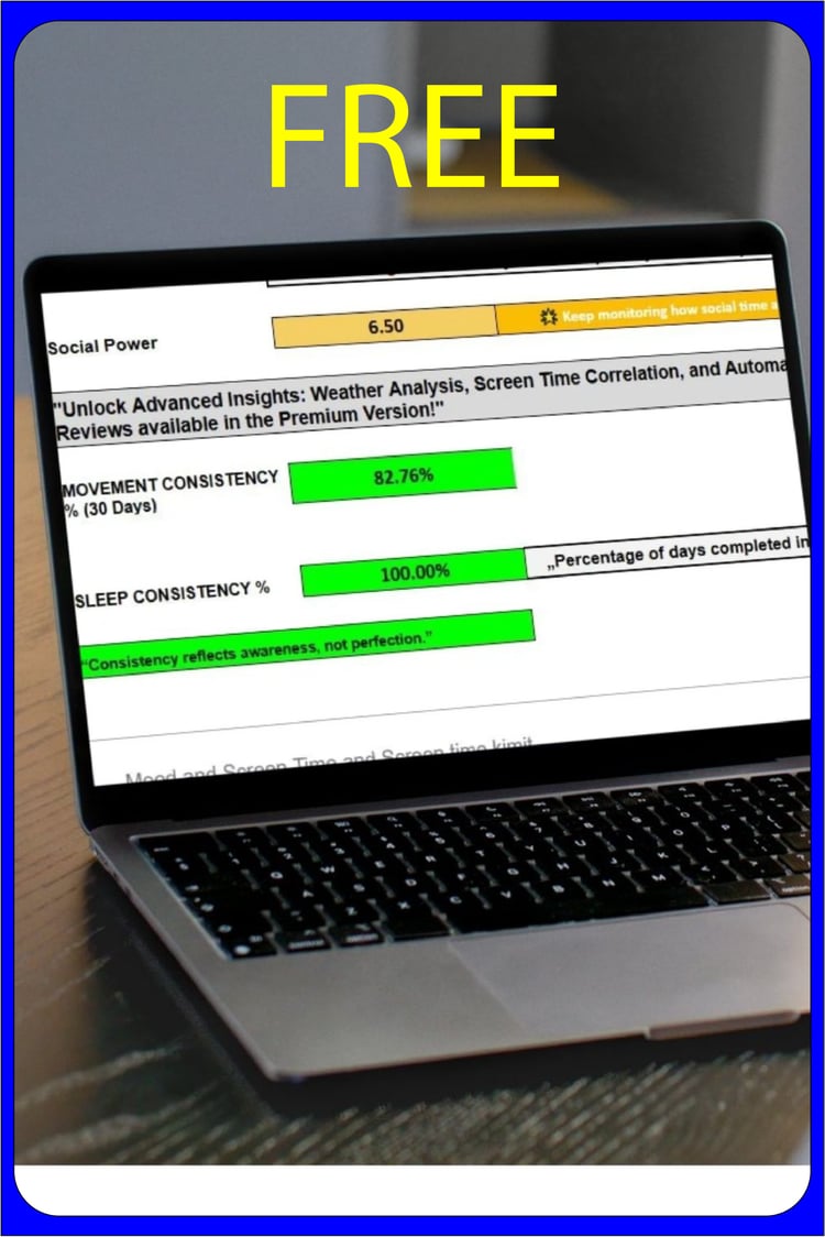 Mental Health Mini Tracker Overview. Easy Google Sheets template for daily mood logging, habit tracking, and gratitude journaling. Free digital download.