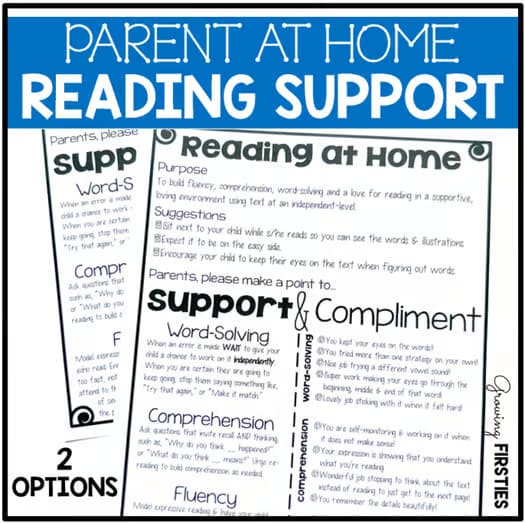 At Home Reading Support for Parents - Parent Letter