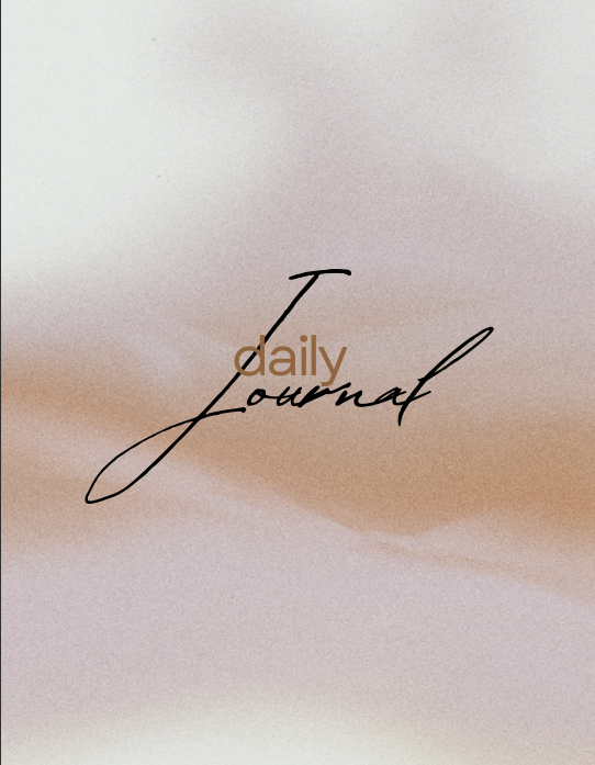 "Cover of brown minimalist simple daily journal with text Journal daily – warm earthy tones, clean and inviting."