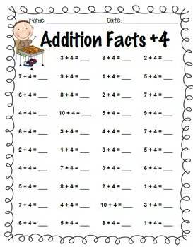Addition Facts Practice: +0 through +10 and What Makes 10?