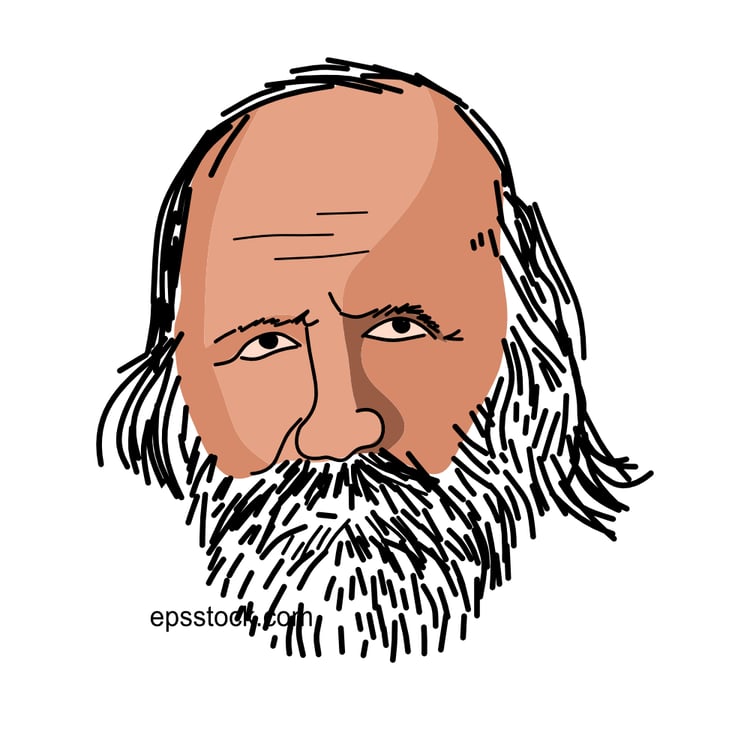 Giuseppe Garibaldi Portrait, flat vector illustration