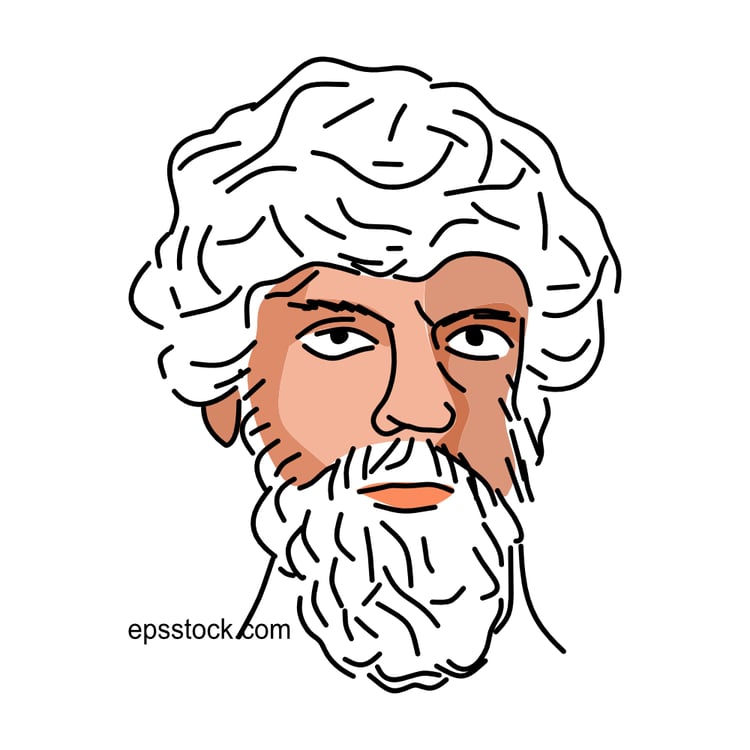 Hephaestus Portrait, flat vector illustration
