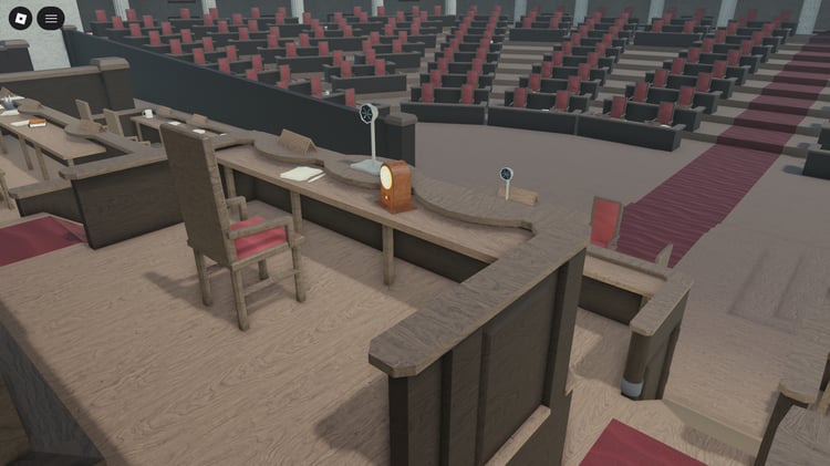 Roblox parliament hall interior government building model